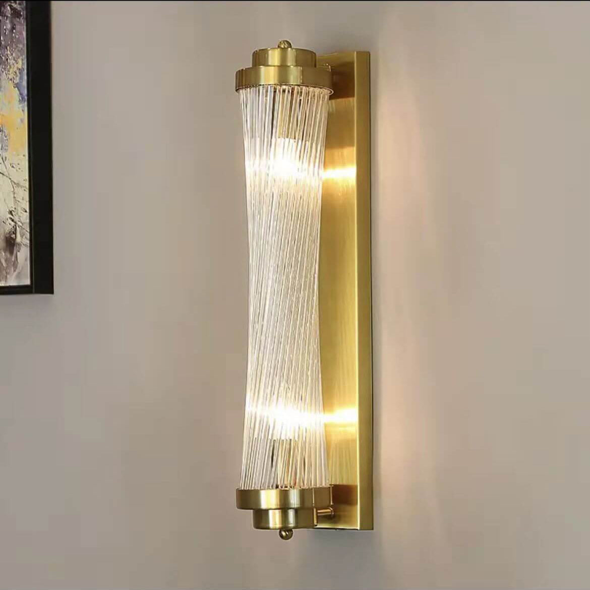 Crystal Cylinder Column Rotation 2-Light Wall Lamp