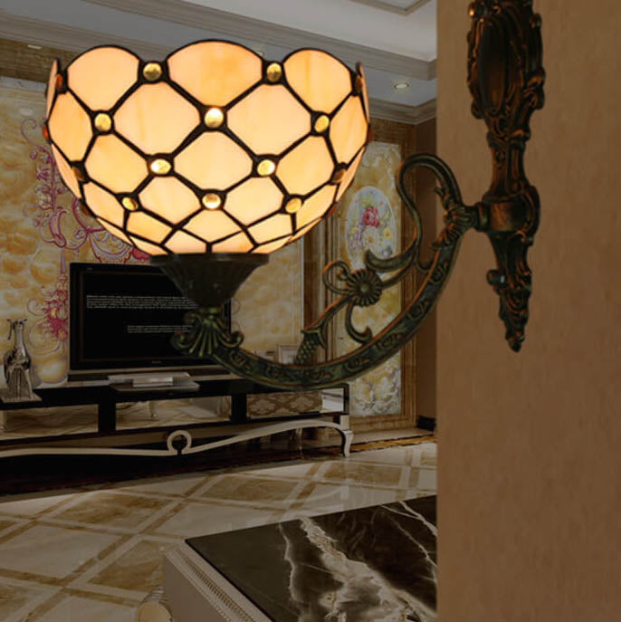Half Round Glass Wall Lamp