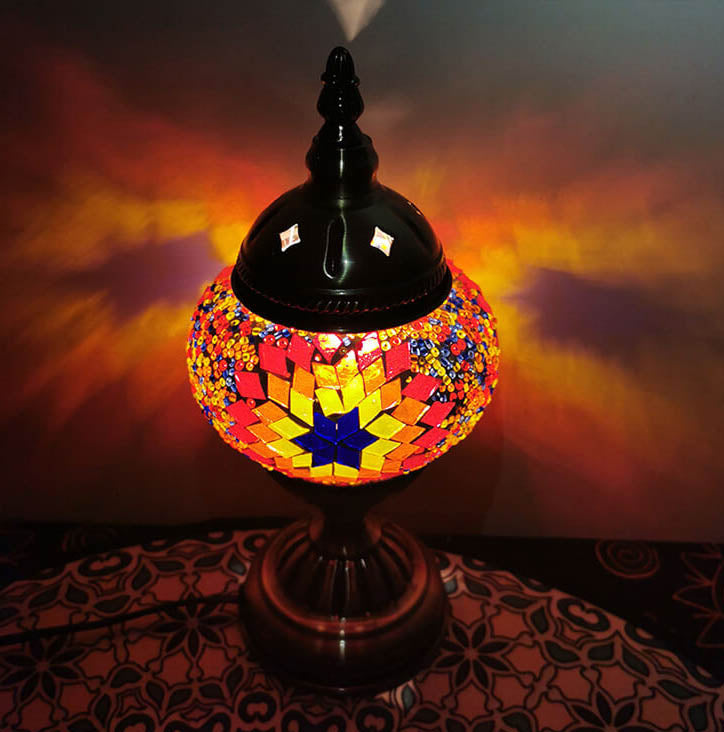 Turkish Stained Glass Globe Table Lamp