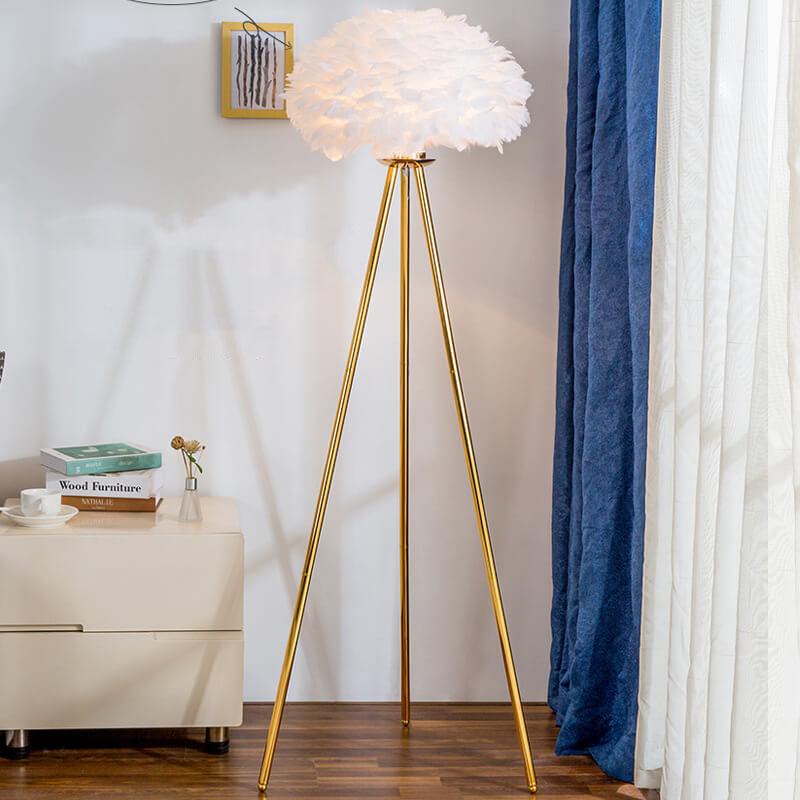 Modern Feather Globe Floor Lamp