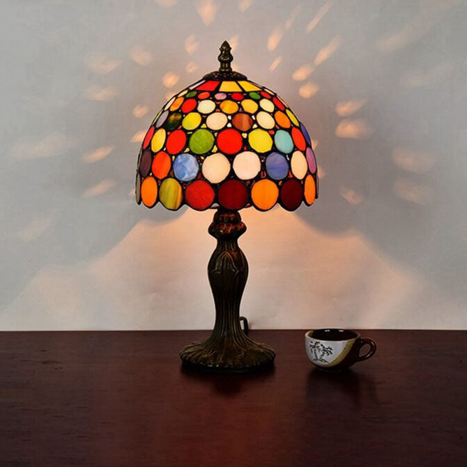 Style Stained Dot Glass Table Lamp