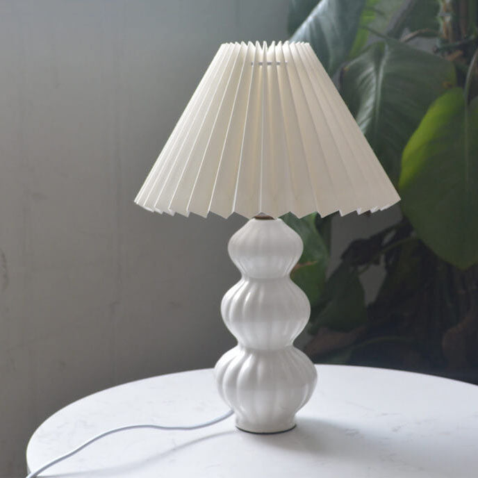 Lattice Pleated Ceramic Table Lamp