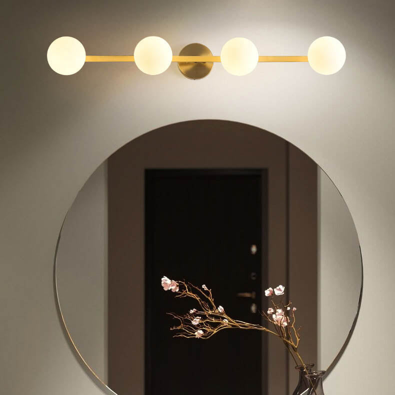 Copper Glass Globe 3/4 3-Light Wall Lamp
