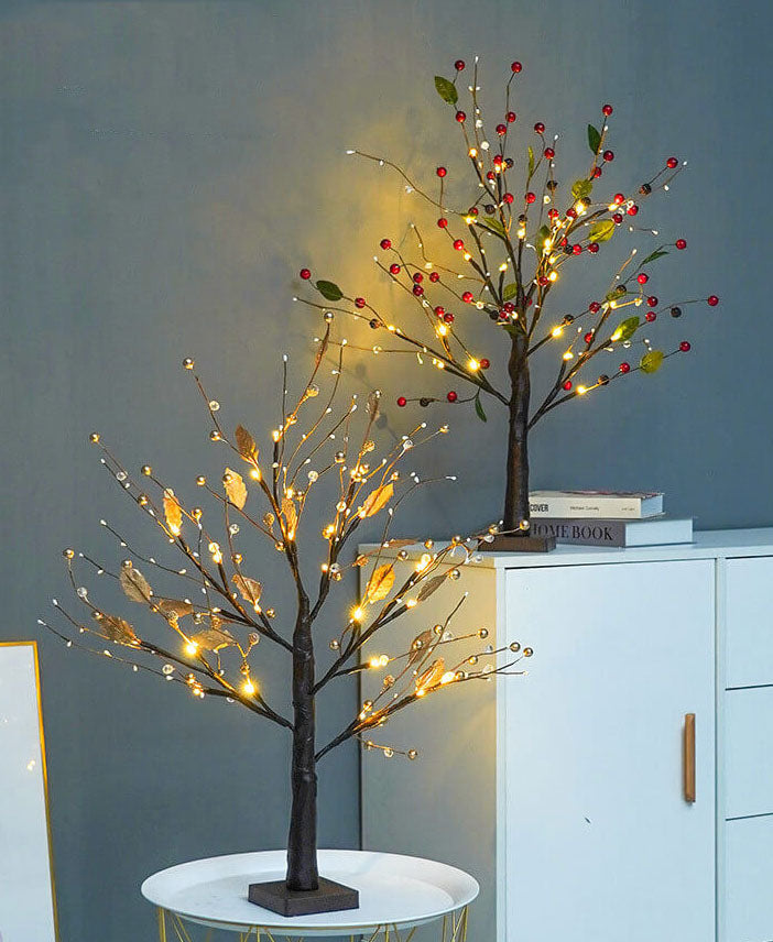 Red Fruits Pine Tree Table Lamp