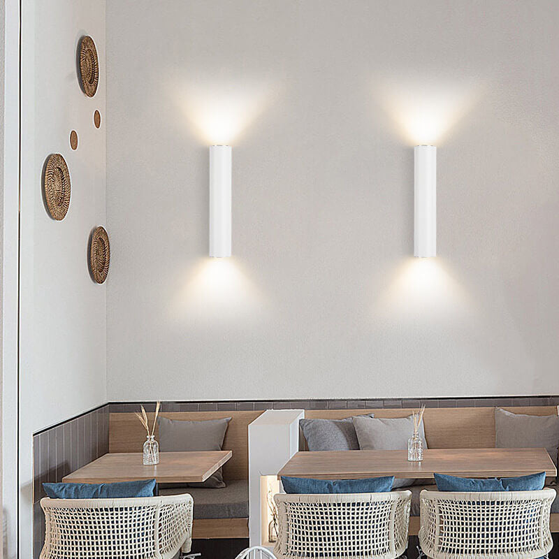 Aluminum Cylindrical 2-Light Wall Lamp