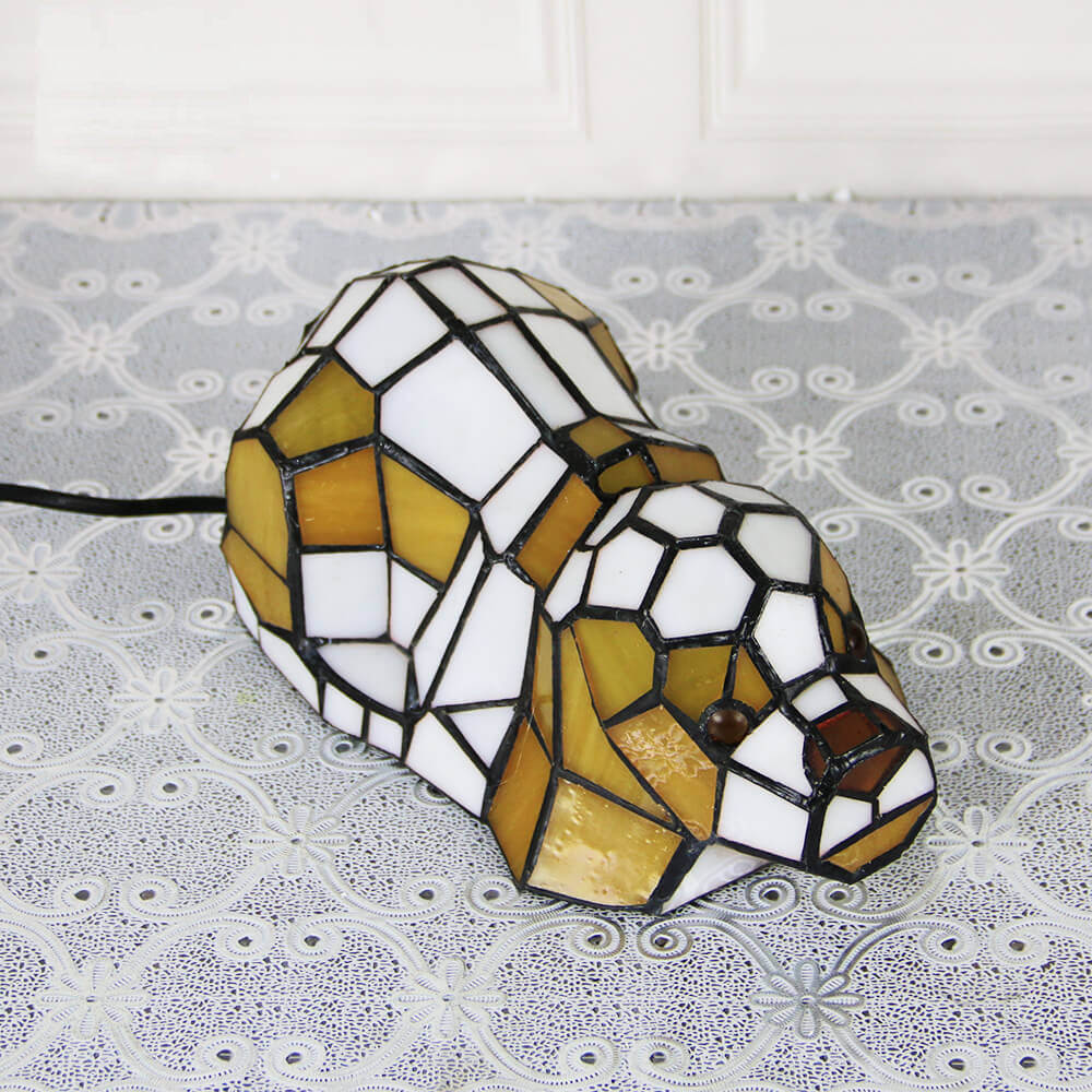 Cats Dogs Stained Glass Table Lamp