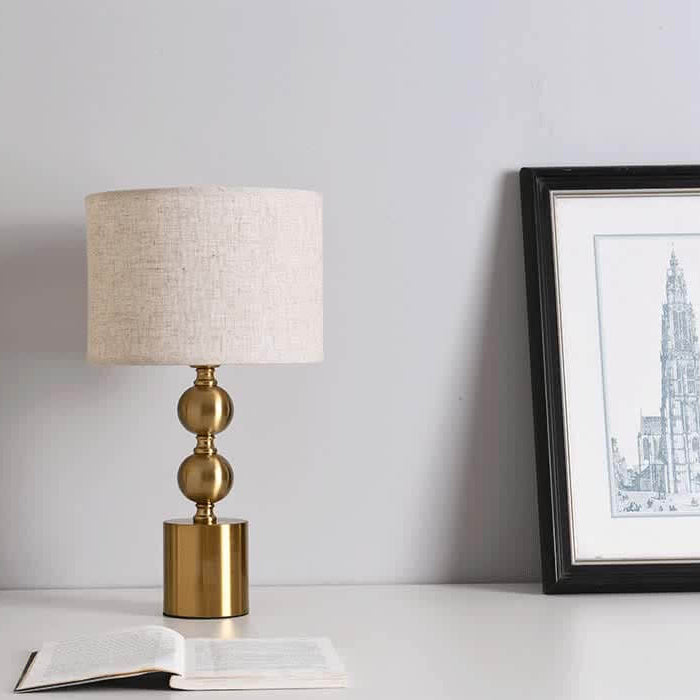 Fabric Metal Ball Table Lamp