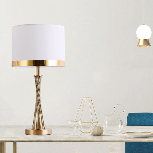 Fabric Gold Linear Table Lamp