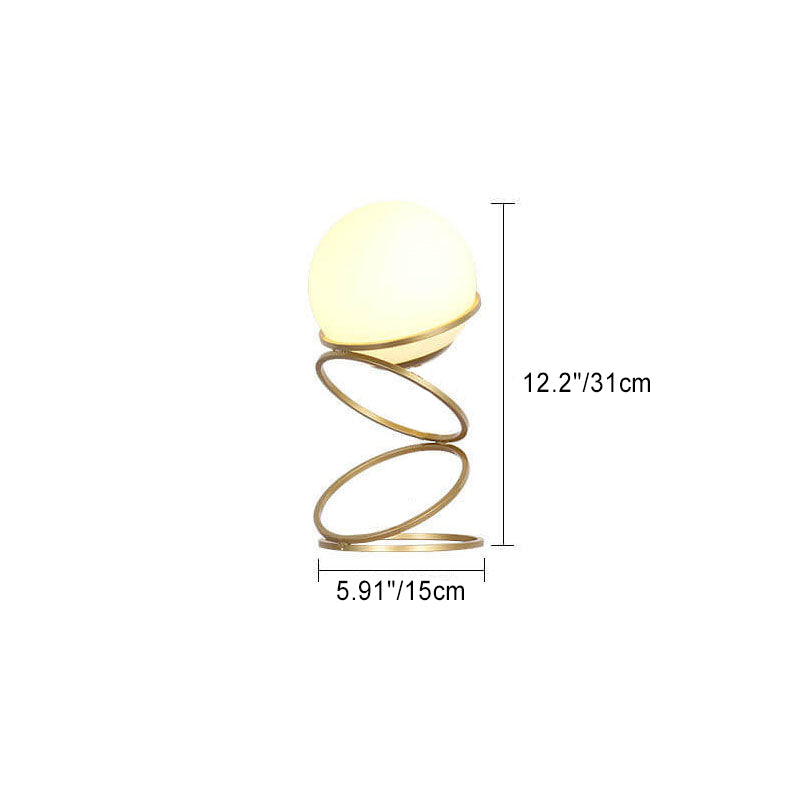 Spiral Circle Glass Ball Table Lamp