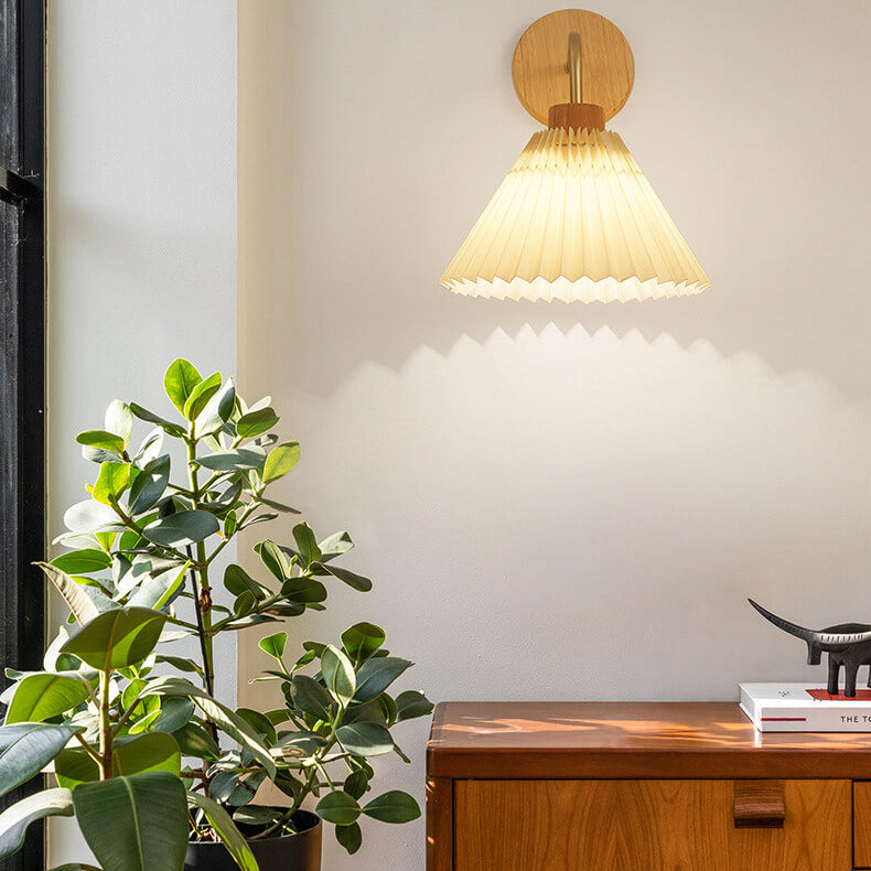 Pleated Umbrella Wall Lamp