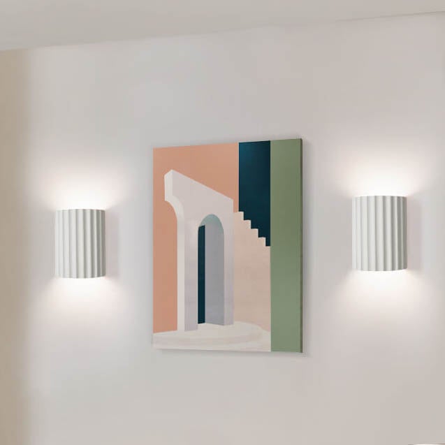 Macaron Resin Striped Half Wall Lamp