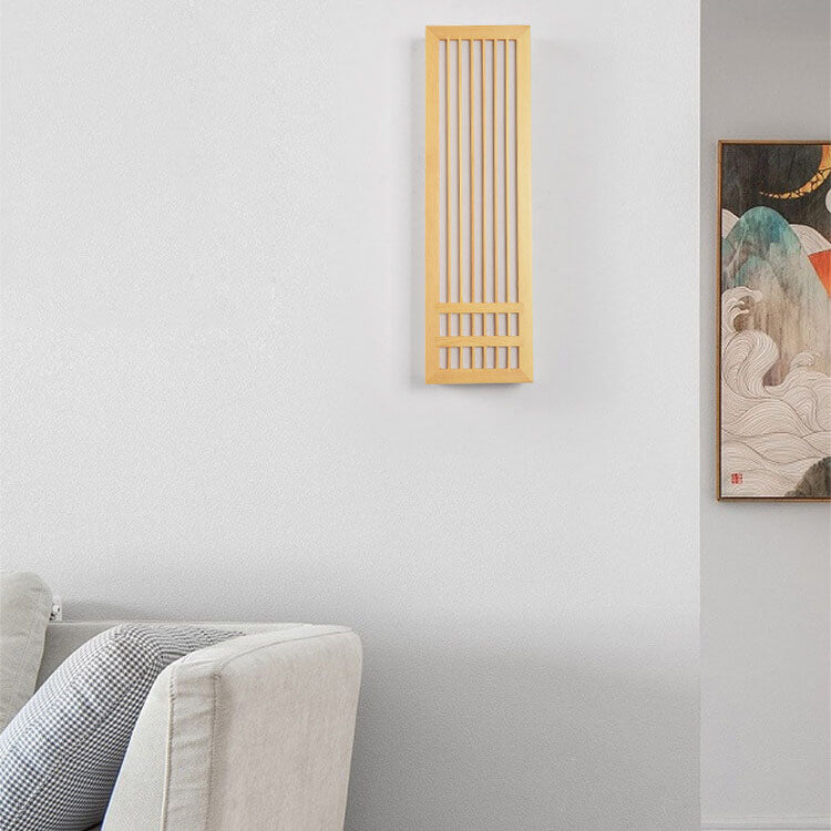 Solid Wood Acrylic Rectangular Wall Lamp