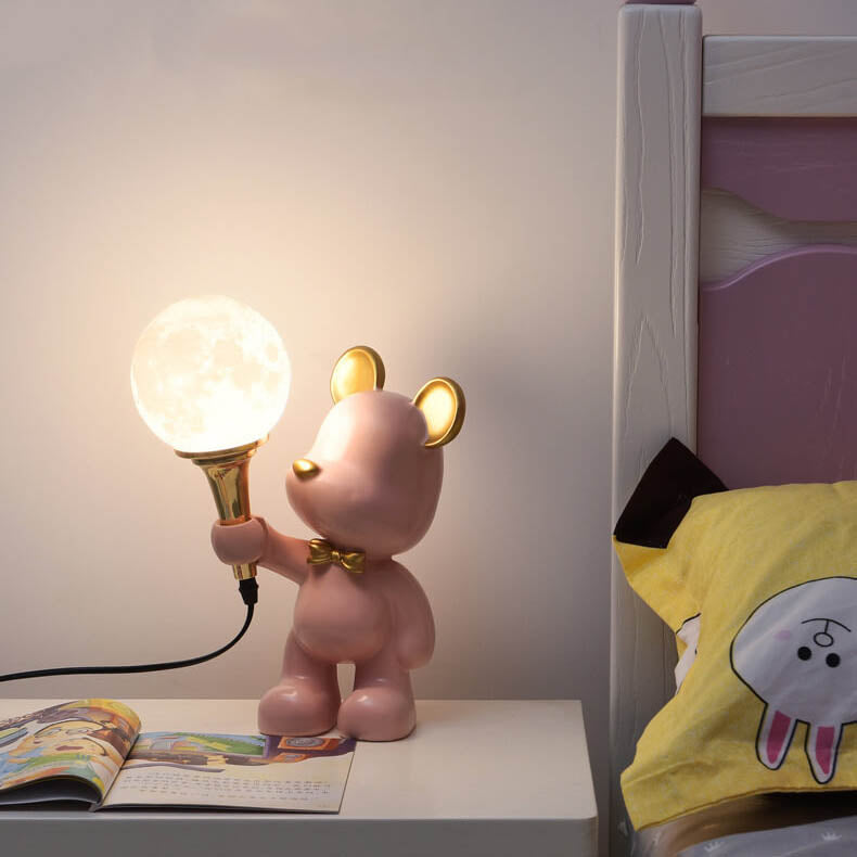Cartoon Bear Resin Night Table Lamp