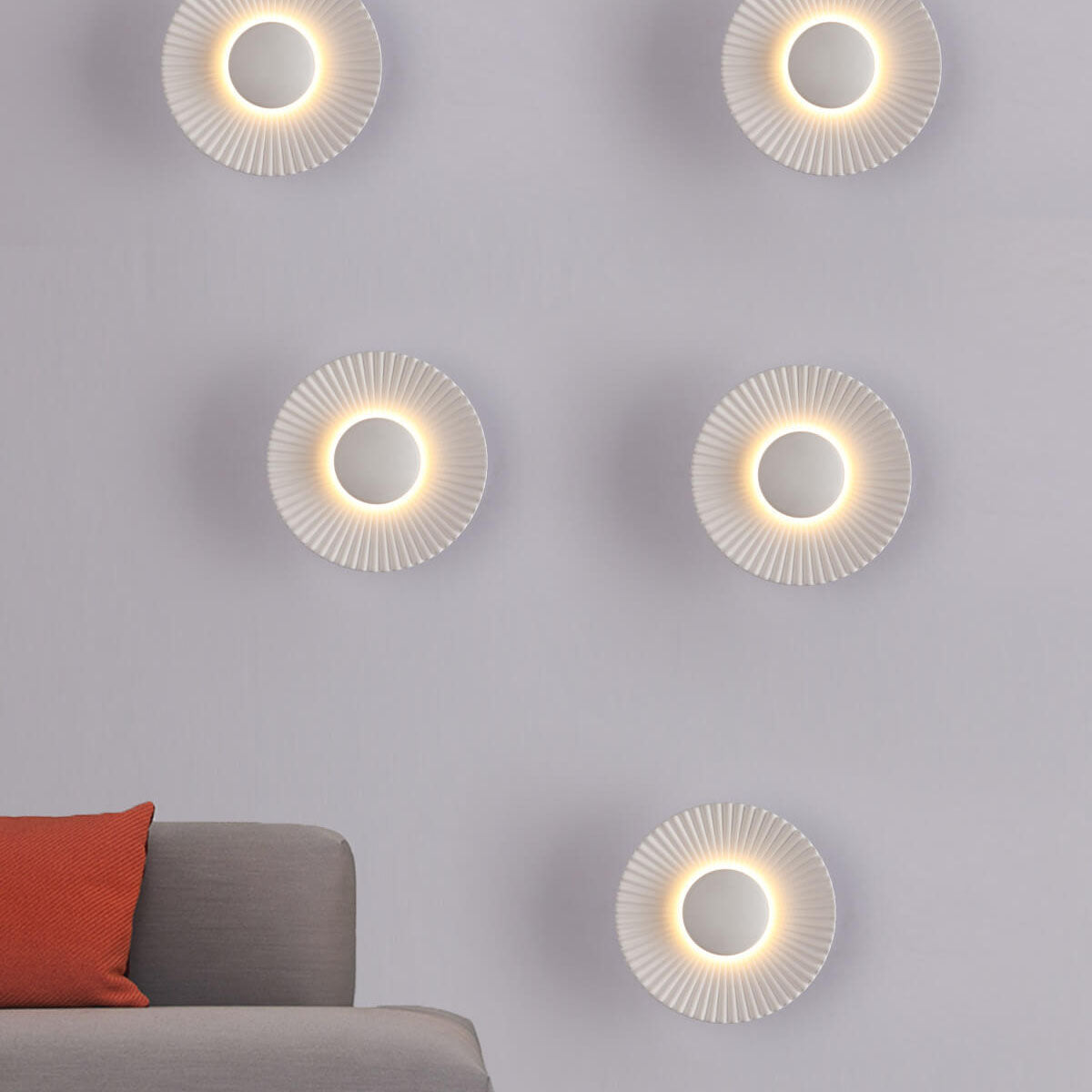 Round Shell Textures Aluminum Wall Lamp
