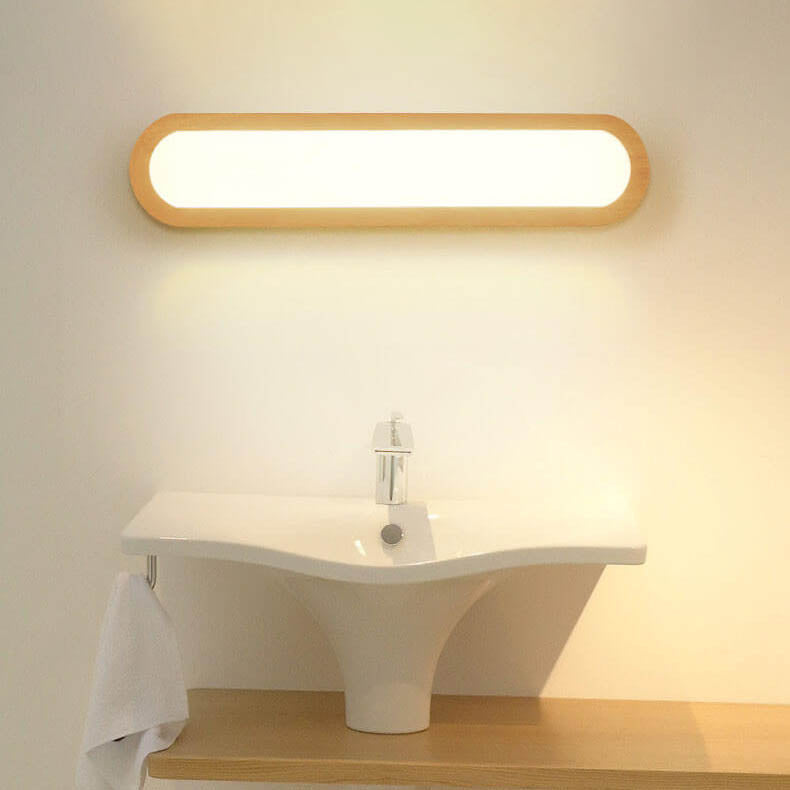 Solid Wood Long Bar Wall Lamp