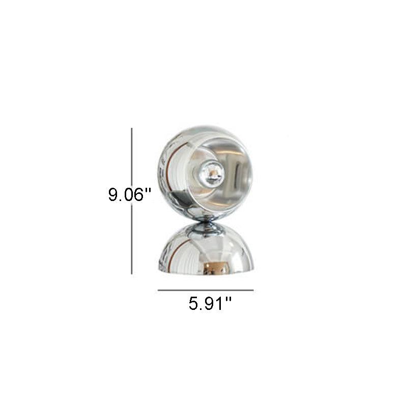 Chrome Metal Orb 1/2/3 2-Light Table Lamp