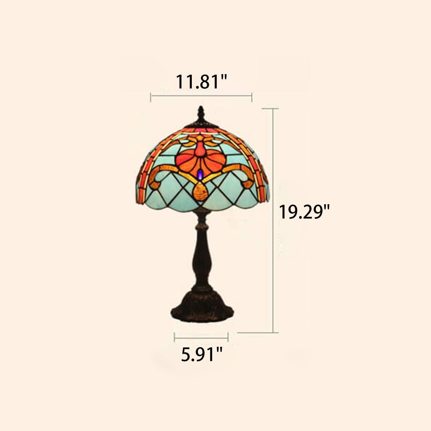Stained Glass Mediterranean Table Lamp