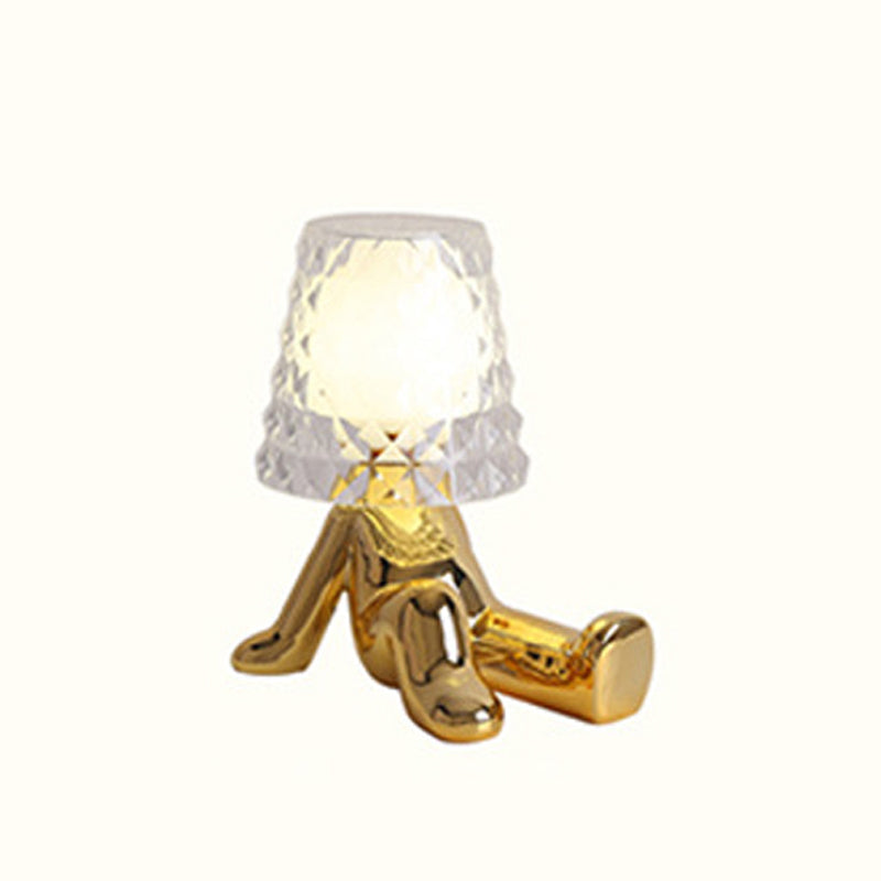 Acrylic Lampshade Electroplating Golden Table Lamp