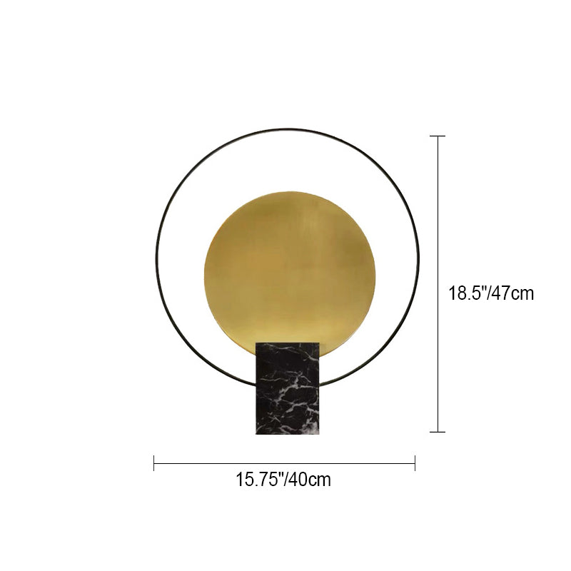 Circle Metal Ring Marble Table Lamp