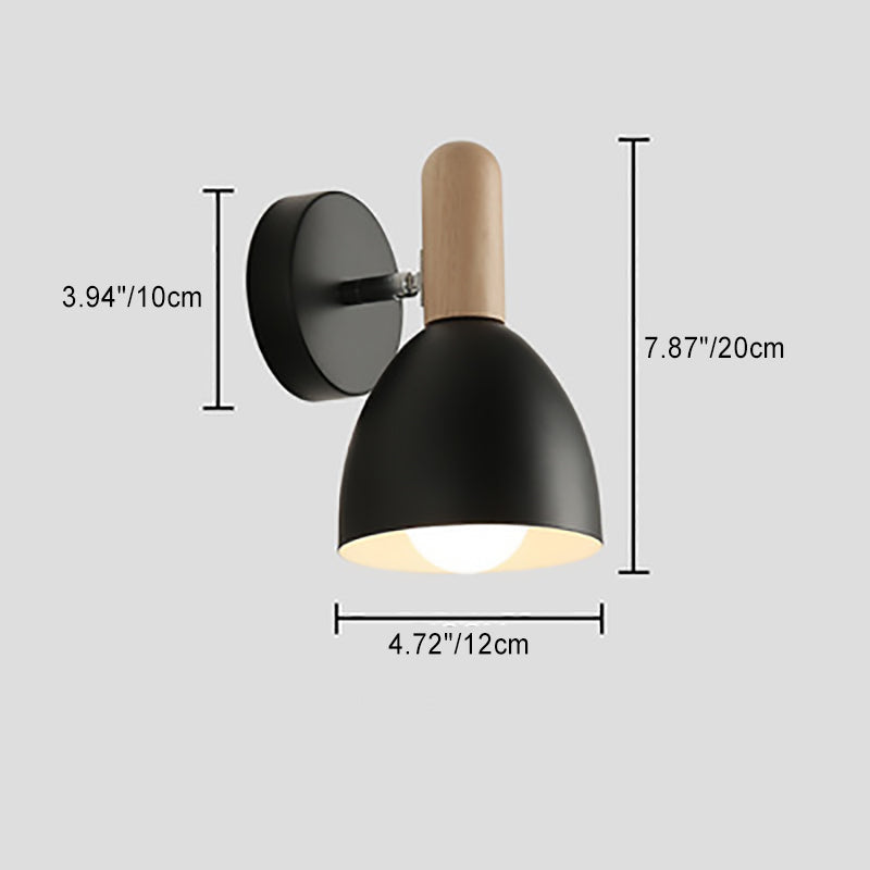 Wood Iron Cannonball Shape Wall Lamp