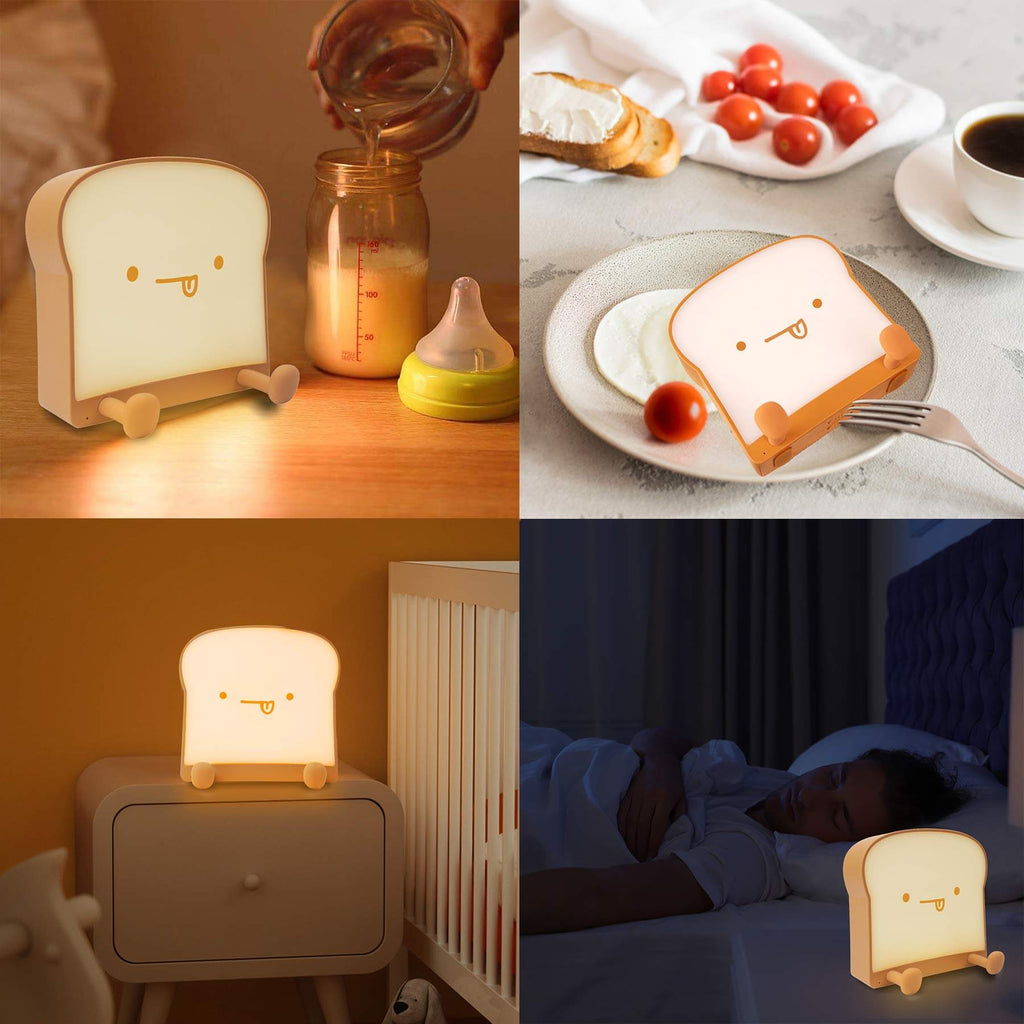 Cute Toast Bread Night Table Lamp