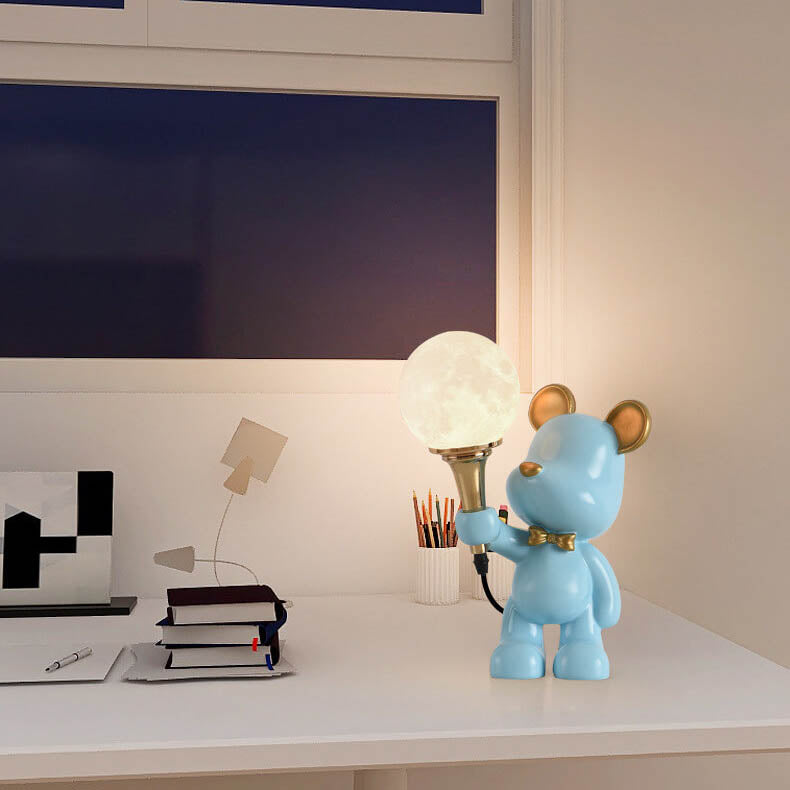 Cartoon Bear Resin Night Table Lamp