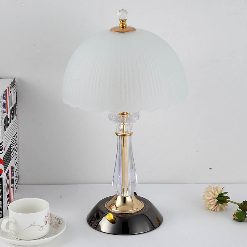 Textured Glass Dome 2-Light Table Lamp