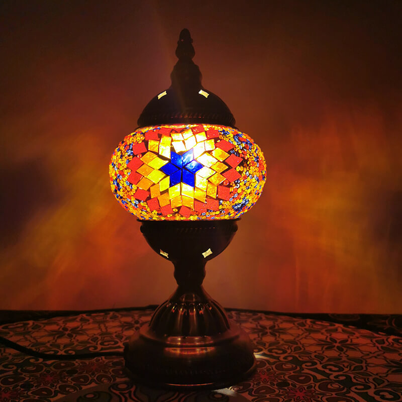 Turkish Stained Glass Globe Table Lamp