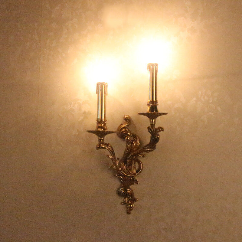 Brass Candle 2/3 2-Light Wall Lamp