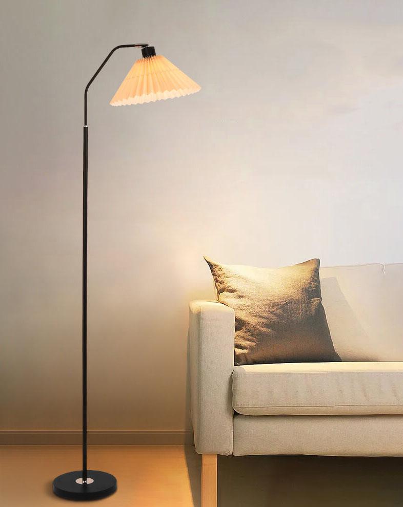 Minimalist Fabric Pleated Shade Floor Lamp