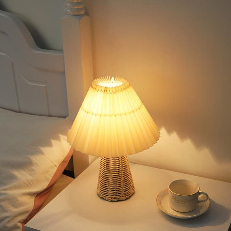 Pleated Fabric Tapered Table Lamp