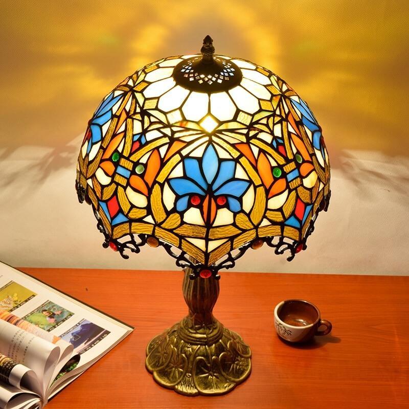 Stained Glass Flower Table Lamp