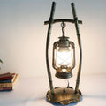 Antique Kerosene Iron Glass Table Lamp