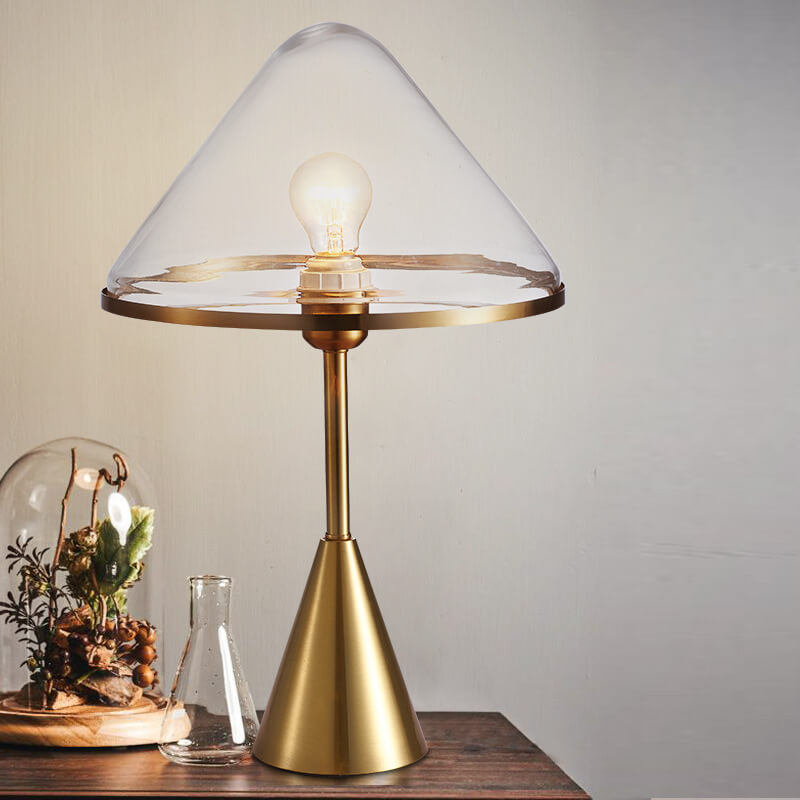 Glass Triangle Table Lamp