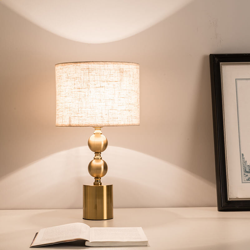Fabric Metal Ball Table Lamp