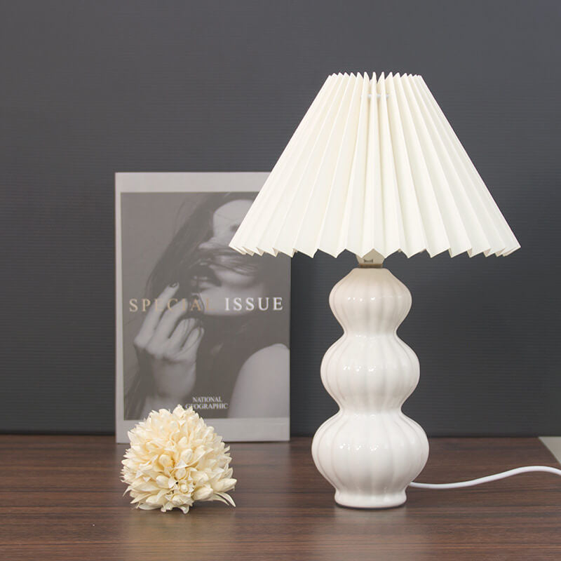 Lattice Pleated Ceramic Table Lamp