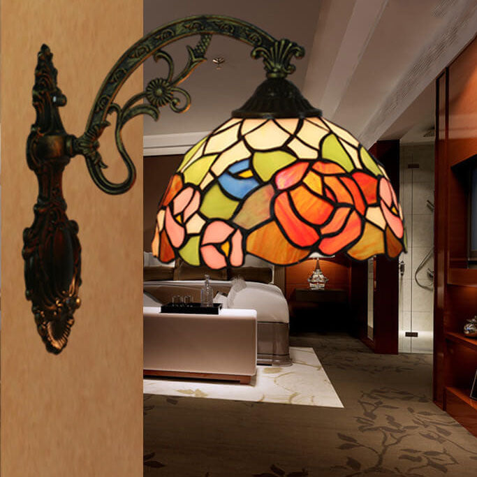 Flower Stained Glass Wall Lamp