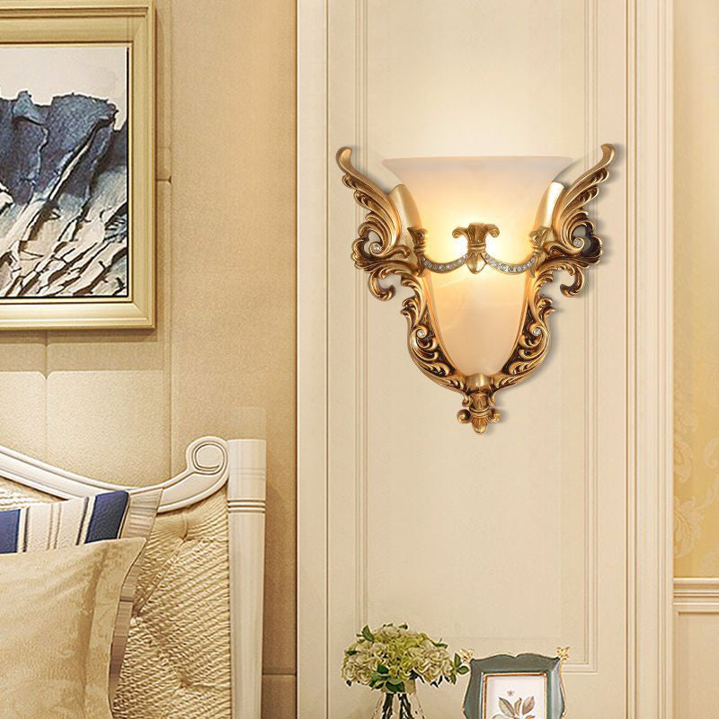 Flared Carving Resin Wall Lamp