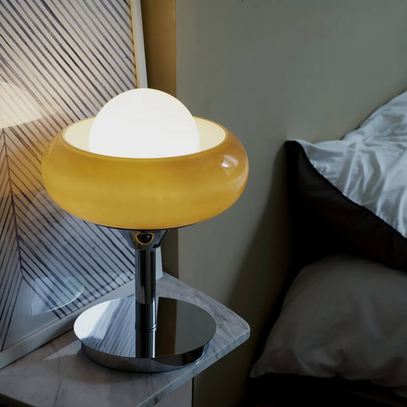 Glass Egg Tart Iron Table Lamp
