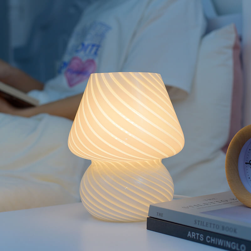 Glass Mushroom Night Table Lamp