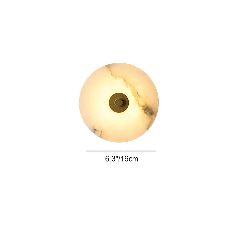 Round Marble Iron Wall Lamp