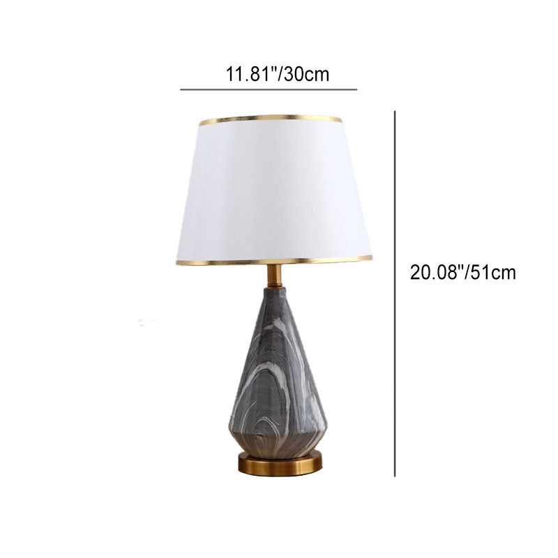 Fabric Lampshade Stone Pattern Table Lamp