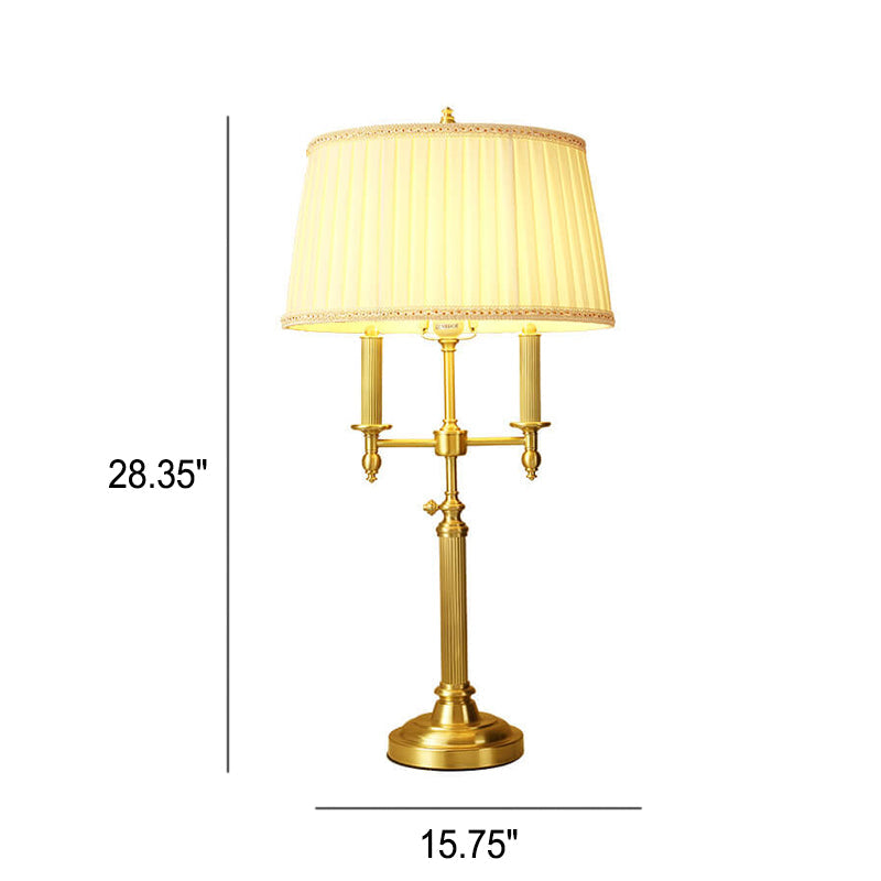 Full Copper Pleated Fabric Table Lamp
