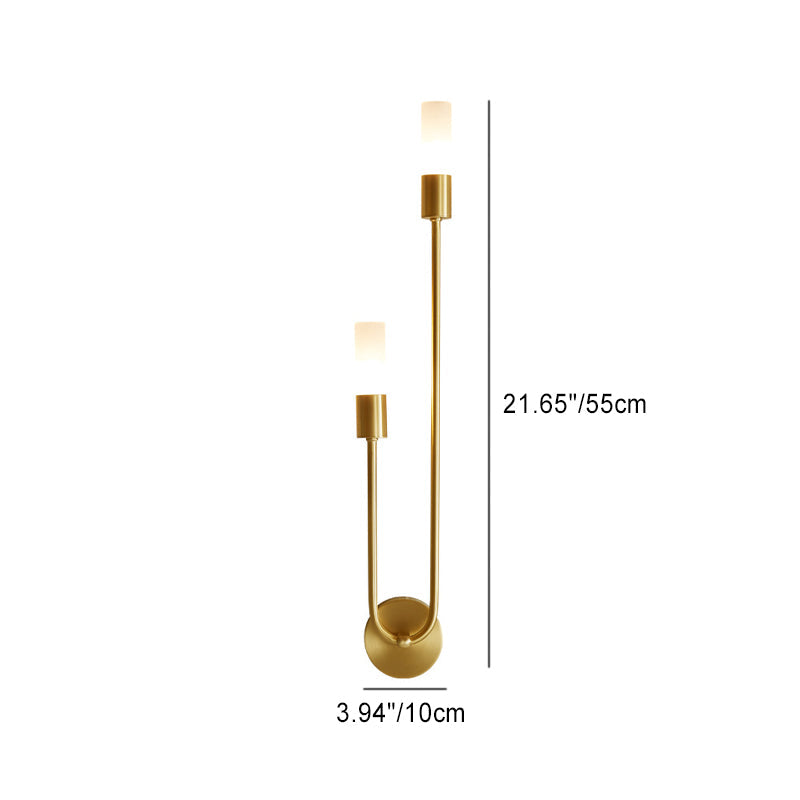 Cylindrical Iron Acrylic Bedroom 2-Light Wall Lamp