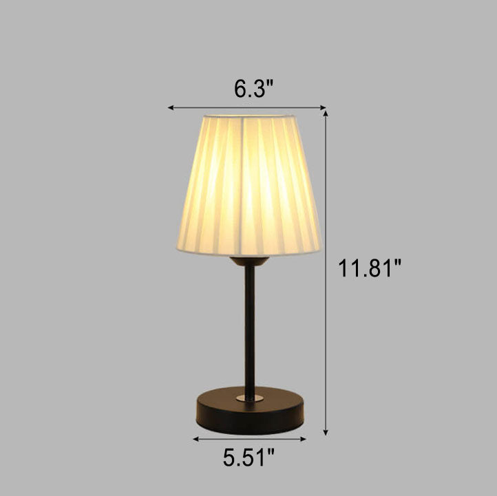 Black White Pleated Metal Table Lamp