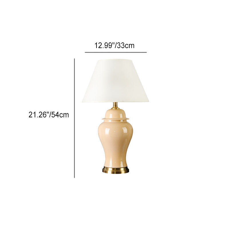 Fabric Ceramic Vase Home Table Lamp