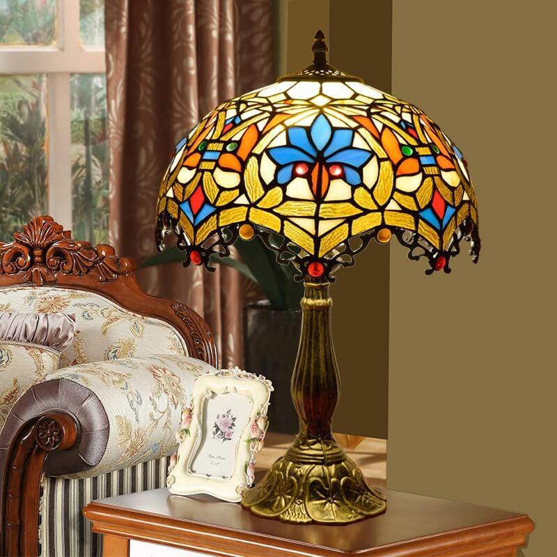 Stained Glass Flower Table Lamp