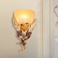 Swan Carving Flared Glass Wall Lamp