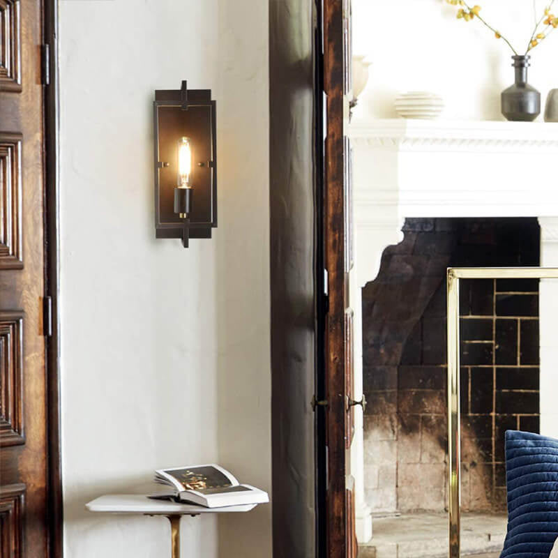 Wrought Iron Square Wall Lamp