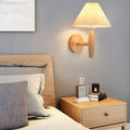 Wooden Pleated Umbrella Wall Lamp